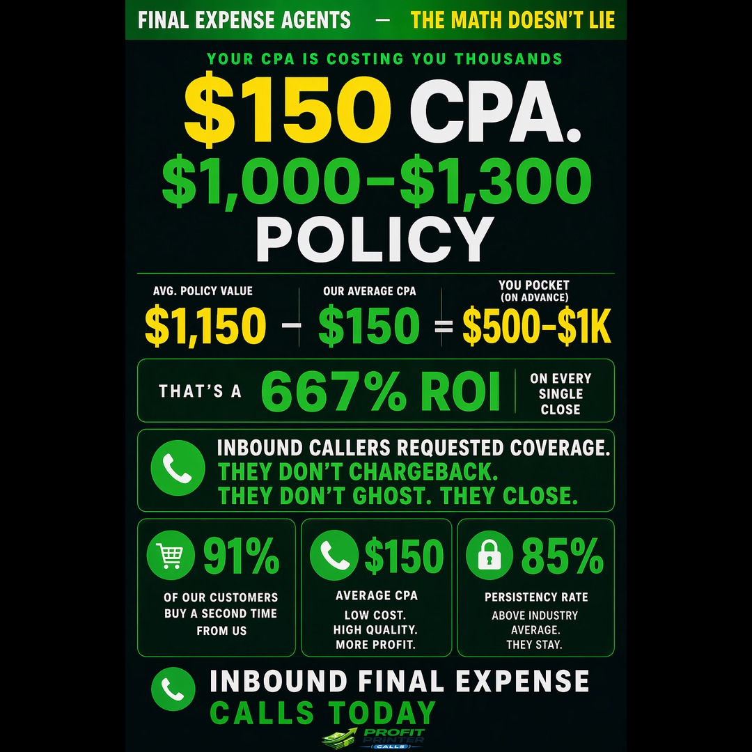 profitprintercalls Facebook ad: Insurance agents, only 8% of you will make…