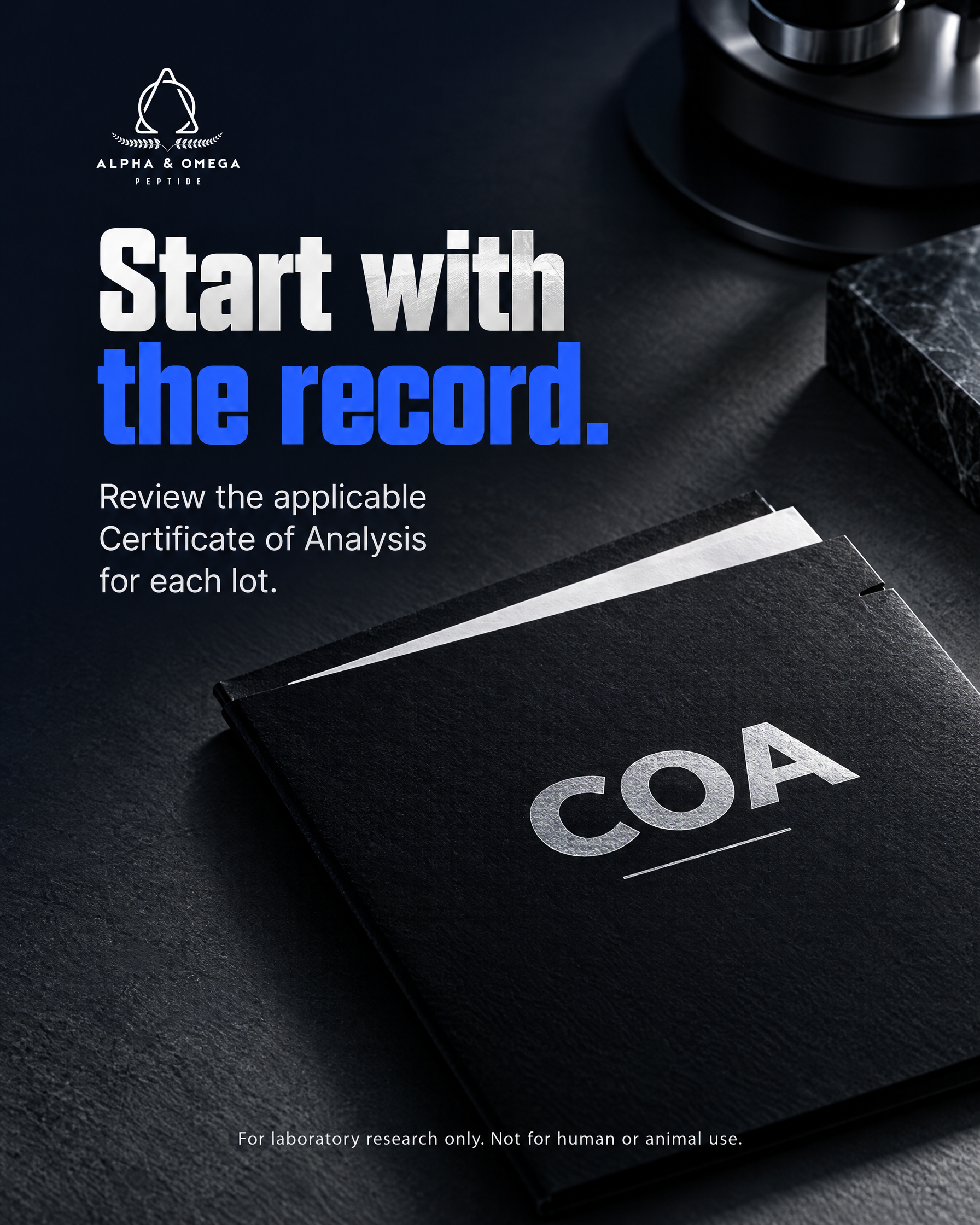 Alpha Omega Peptide Facebook ad: Start With the Record
