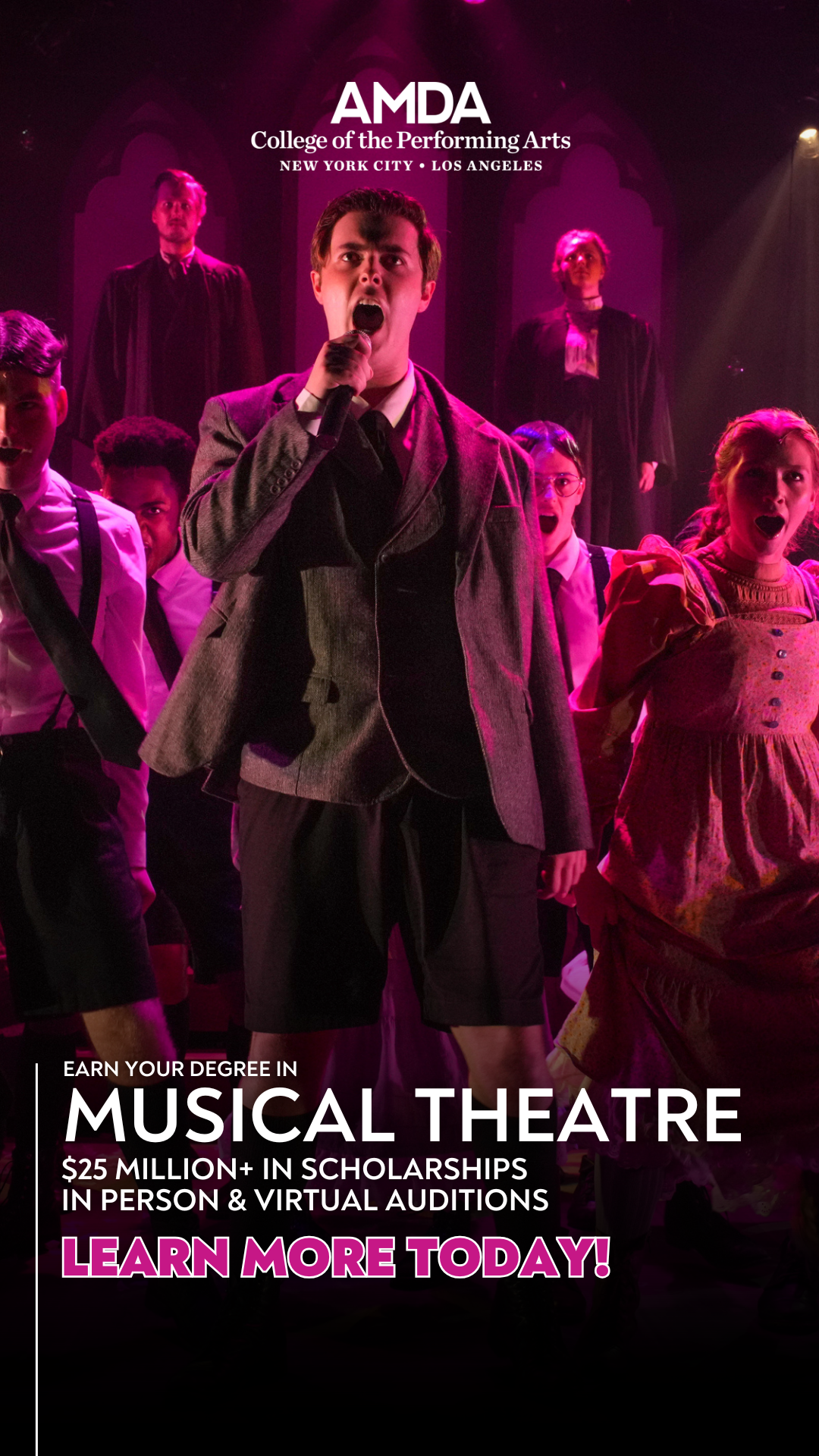 AMDA College Facebook ad