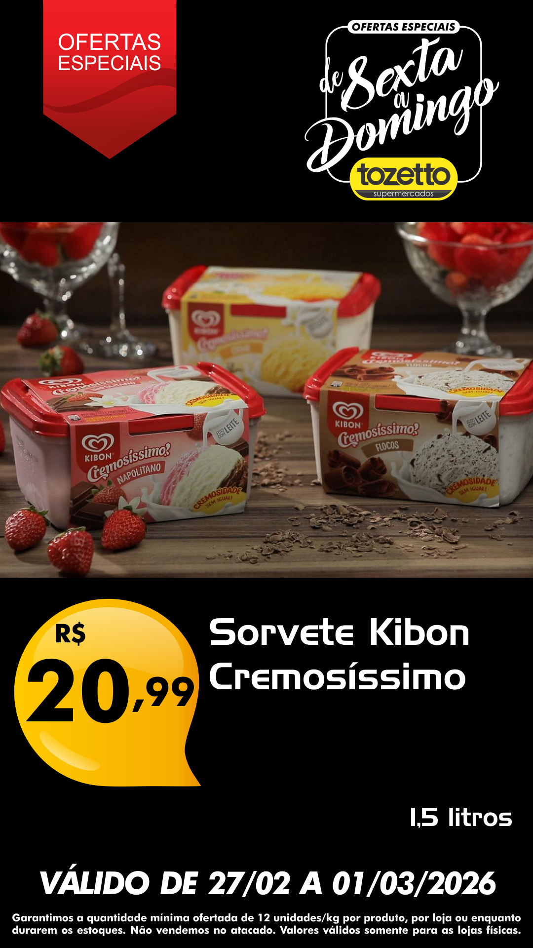 Supermercados Tozetto Facebook ad from Feb 26, 2026
