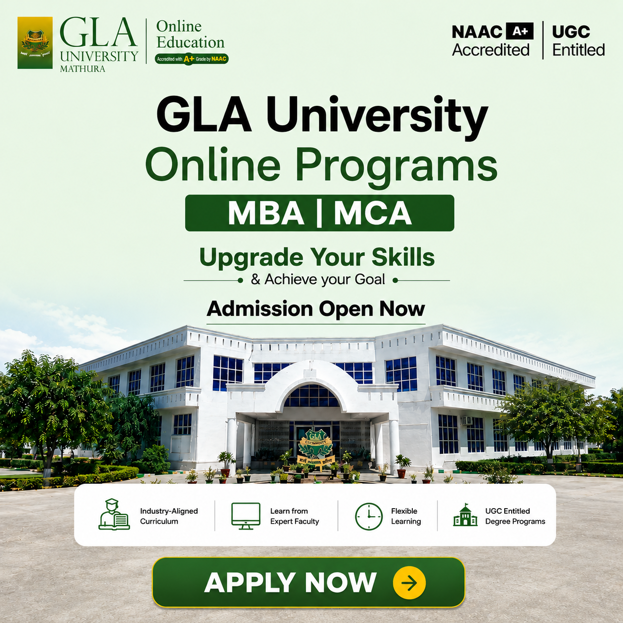 GLA University Online Degree Programs Facebook ad