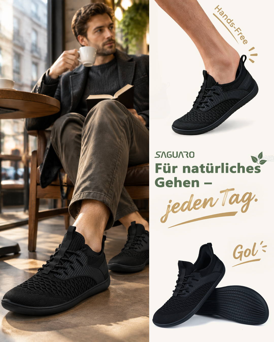 Saguaro De Facebook ad: Für natürliches Gehen, jeden Tag