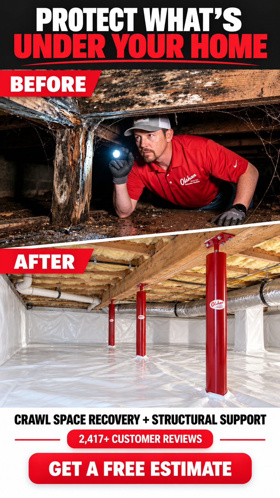 Olshan Foundation Repair Facebook ad