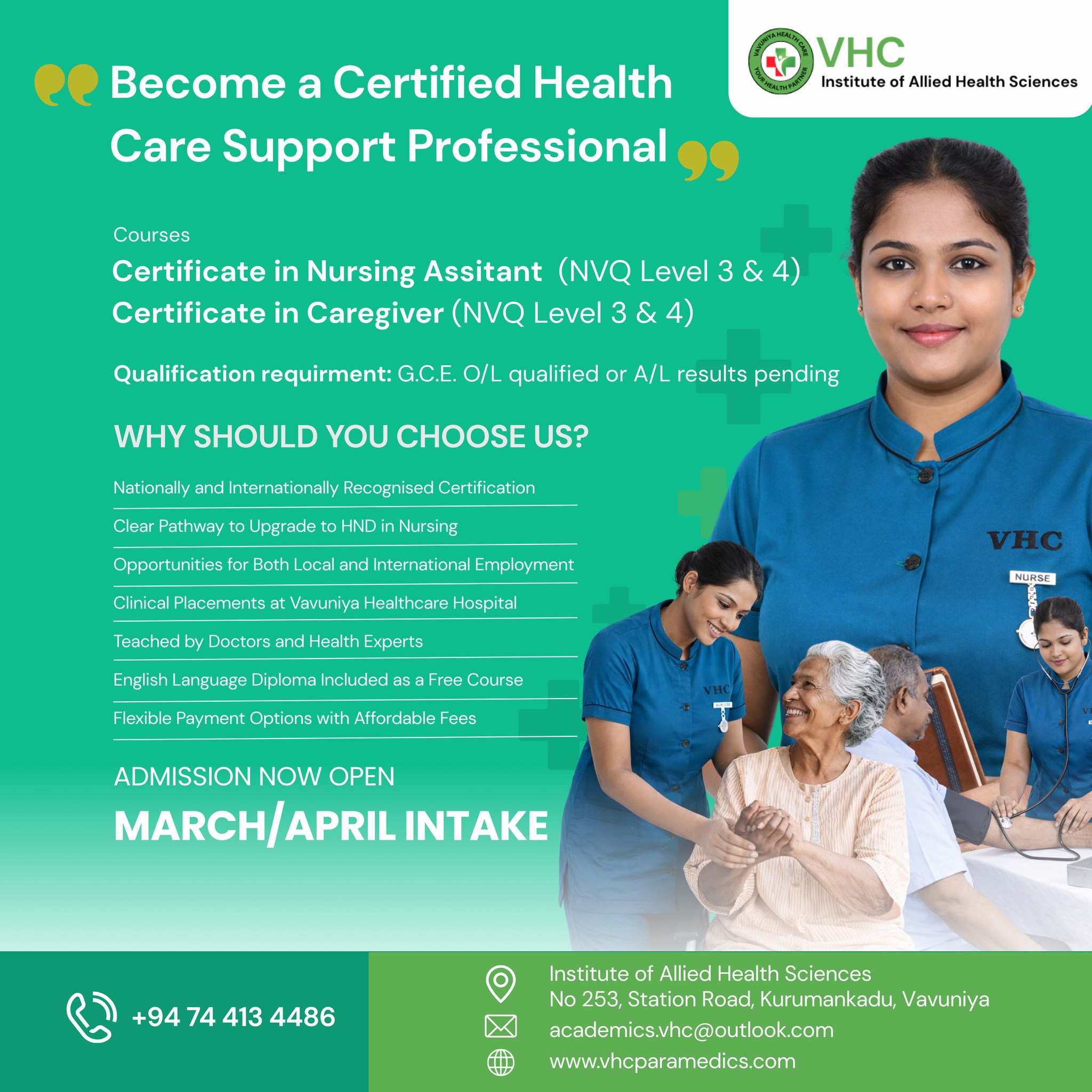 Institute of Allied Health Sciences Facebook ad: Build Your Future in Healthcare, Start Your Journey…