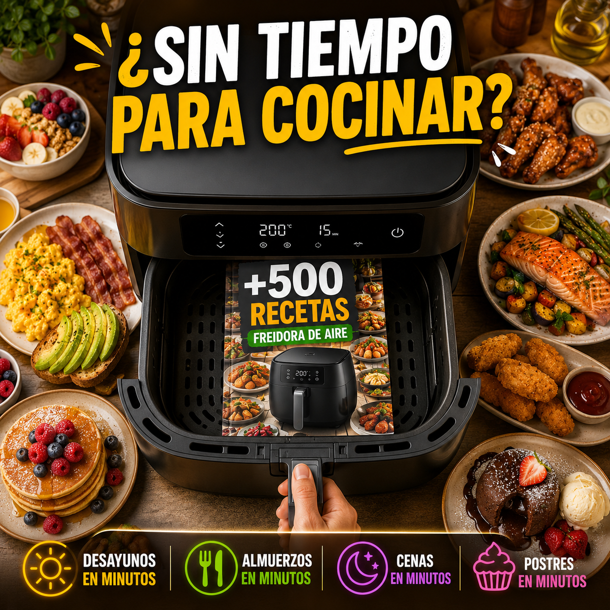 Recetas Descargables Facebook ad: ¿Tu freidora de aire casi siempre termina preparando…