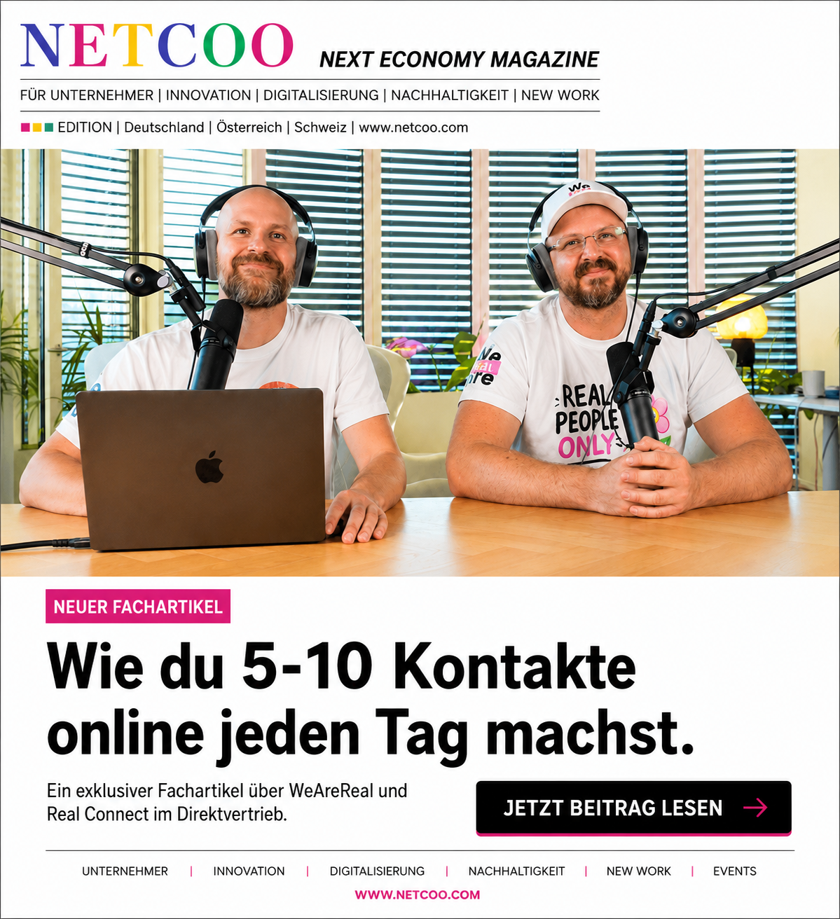 Wearereal Facebook ad: NETCOO MAGAZINE hat über WeAreReal berichtet Wie du…