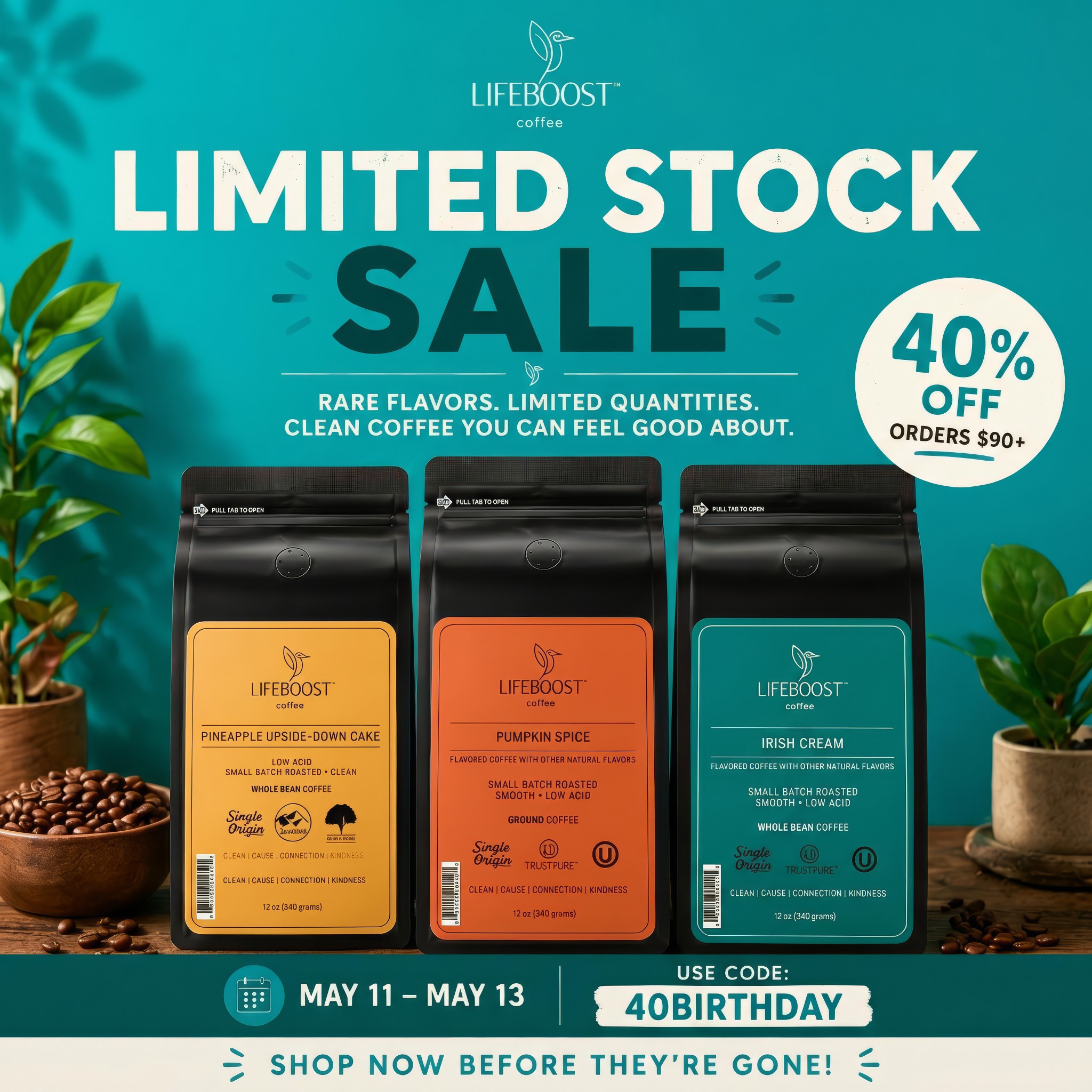 Lifeboost Coffee Facebook ad