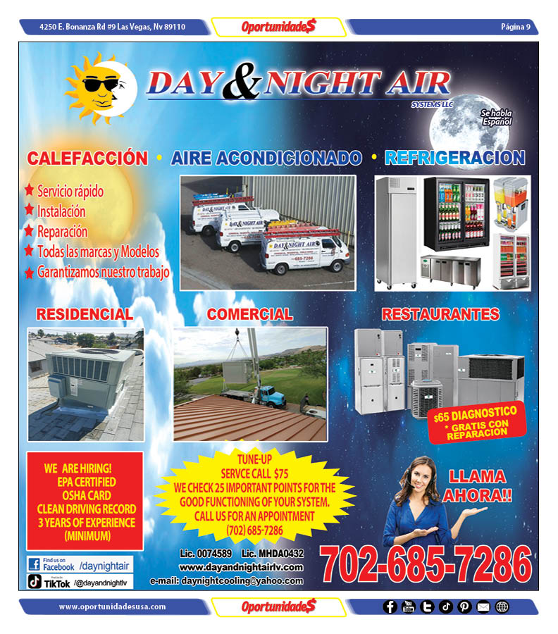 Day and Night Air Systems Facebook ad: air conditioning during Summer heating during Winter and…