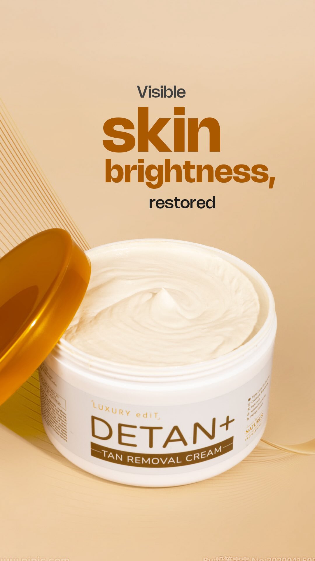 Nature's Essence Professional Facebook ad: With Advanced Triple-Layer De-Tanning, this…