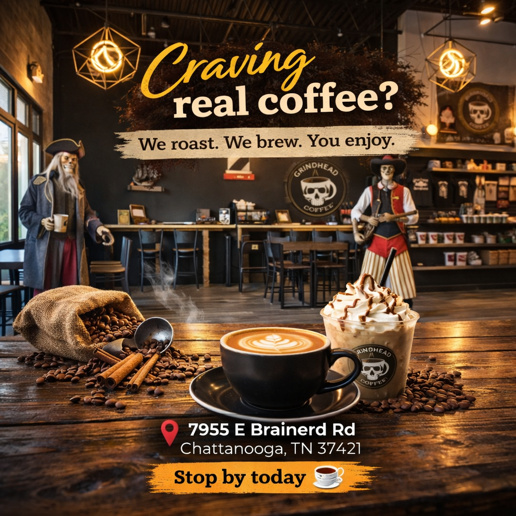 Grindhead Coffee - Chattanooga Facebook ad: This Is What Fresh Coffee Tastes Like