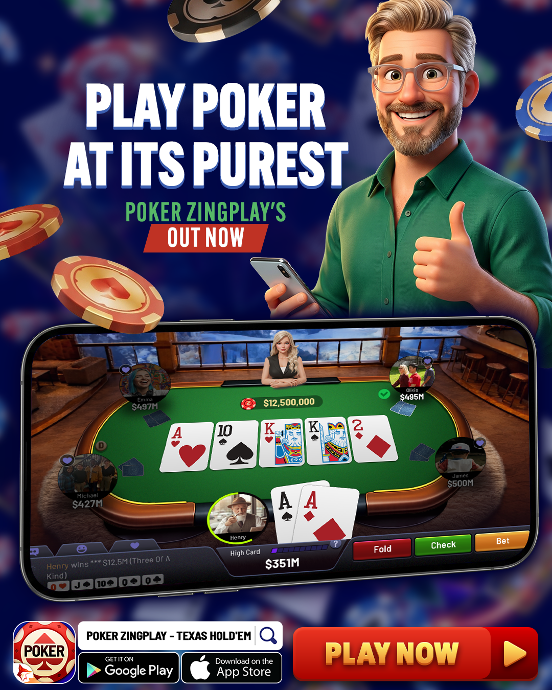 Poker ZingPlay - Texas Hold'em Facebook ad