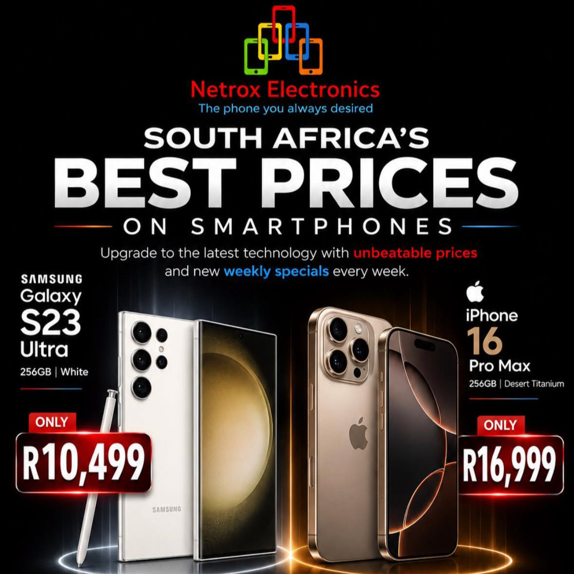 Unofficial: Netrox Electronics Facebook ad: Smartphone Deals in South Africa