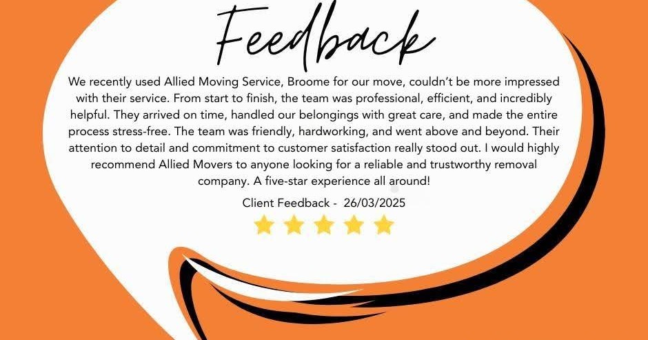 Allied Moving Services - Broome  Facebook ad