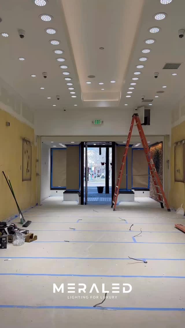 Meraled Lighting Facebook ad: A space is transformed by design.