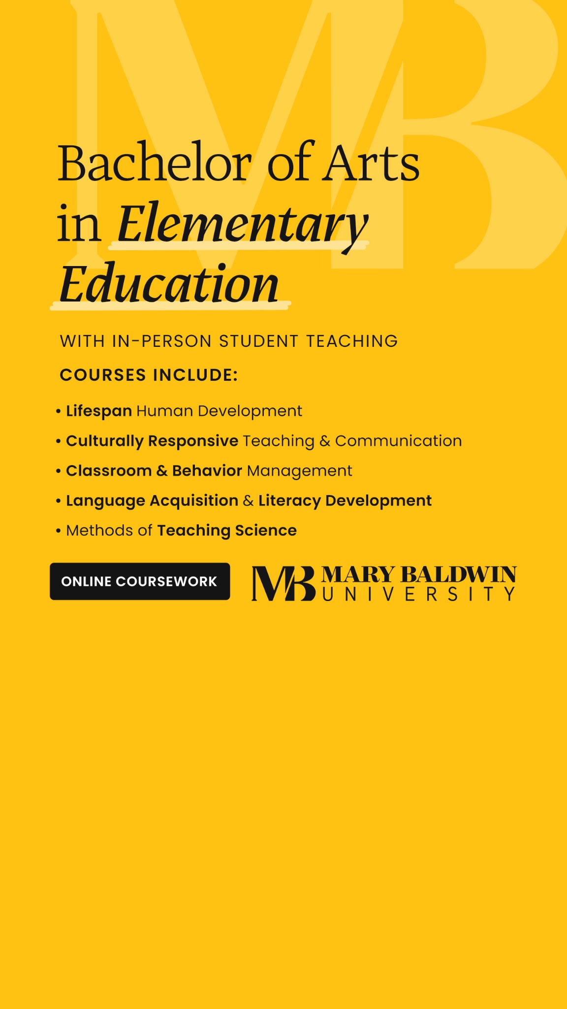Mary Baldwin University Facebook ad