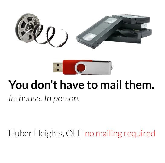 Curtis Media Transfer Facebook ad: Got boxes of old videotapes, 8mm film, or…