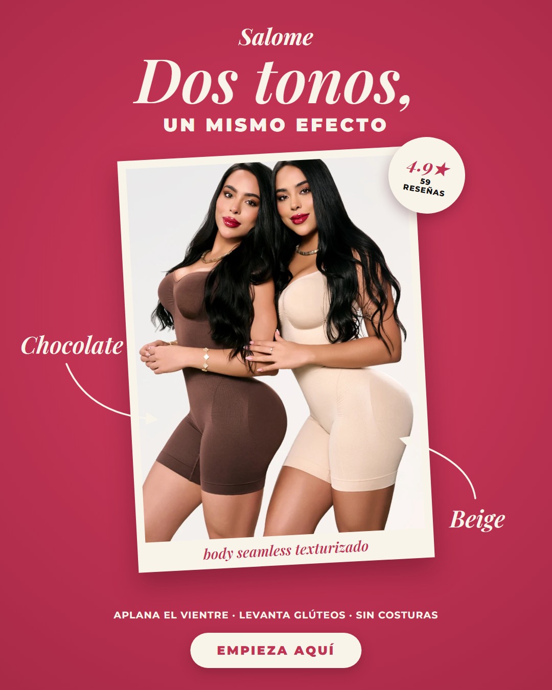 Fajas Salome La Original Facebook ad: Dos tonos, un mismo efecto