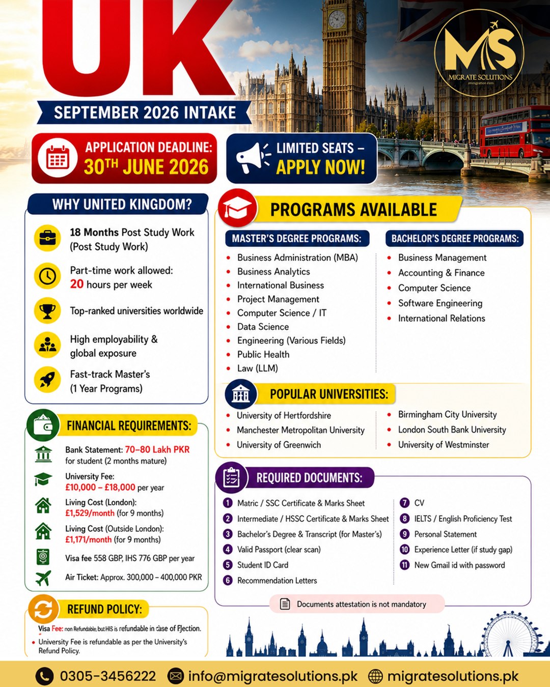 Migrate Solutions Facebook ad: September 2026 UK Intake is Now Open!