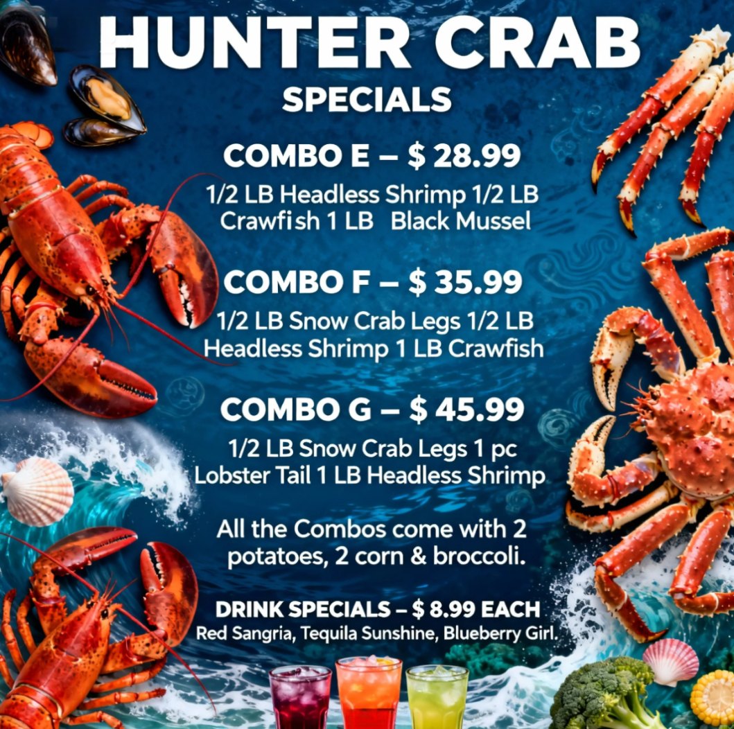 Great Hunter Crab Facebook ad: Great Hunter Crab - Best Cajun Seafood restaurant in…