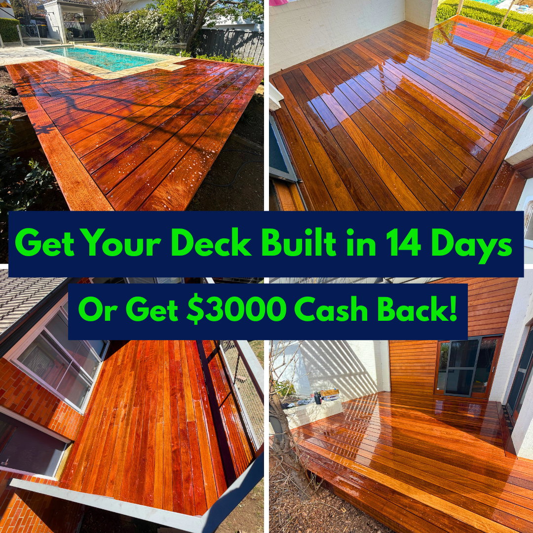 Willow Carpentry and Construction Facebook ad: Deck or Pergola built in 14 Days or $3,000 OFF