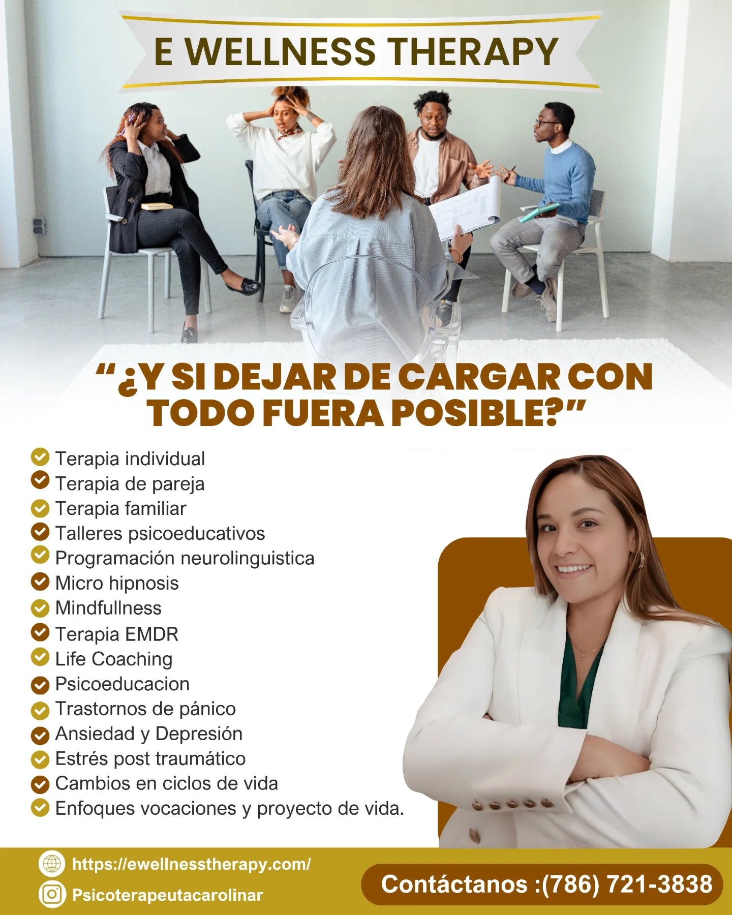 Psicoterapeuta Carolina R Facebook ad: ¿Y si dejar de cargar con todo fuera…