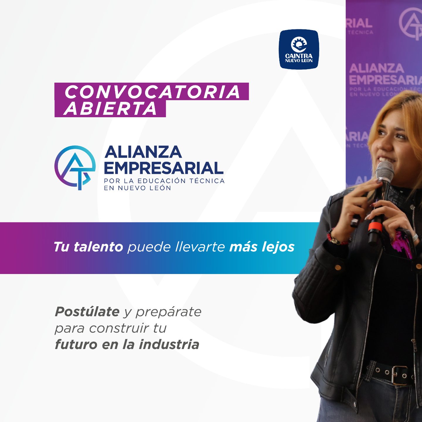 CAINTRA Nuevo León Facebook ad: Si estás por cursar tu tercer semestre de…