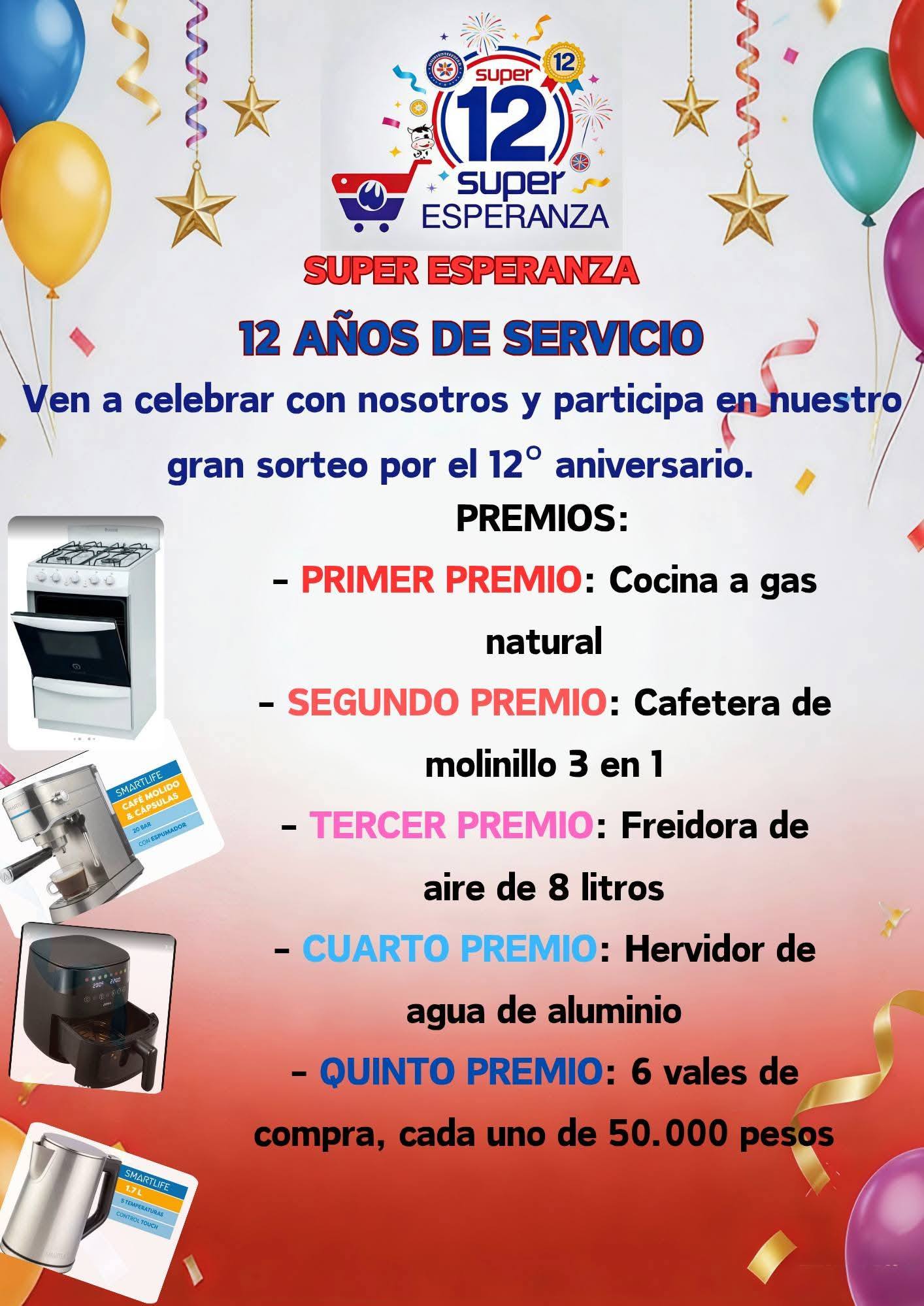 Supermercado Esperanza Facebook ad: CELEBRAMOS NUESTRO 12º ANIVERSARIO