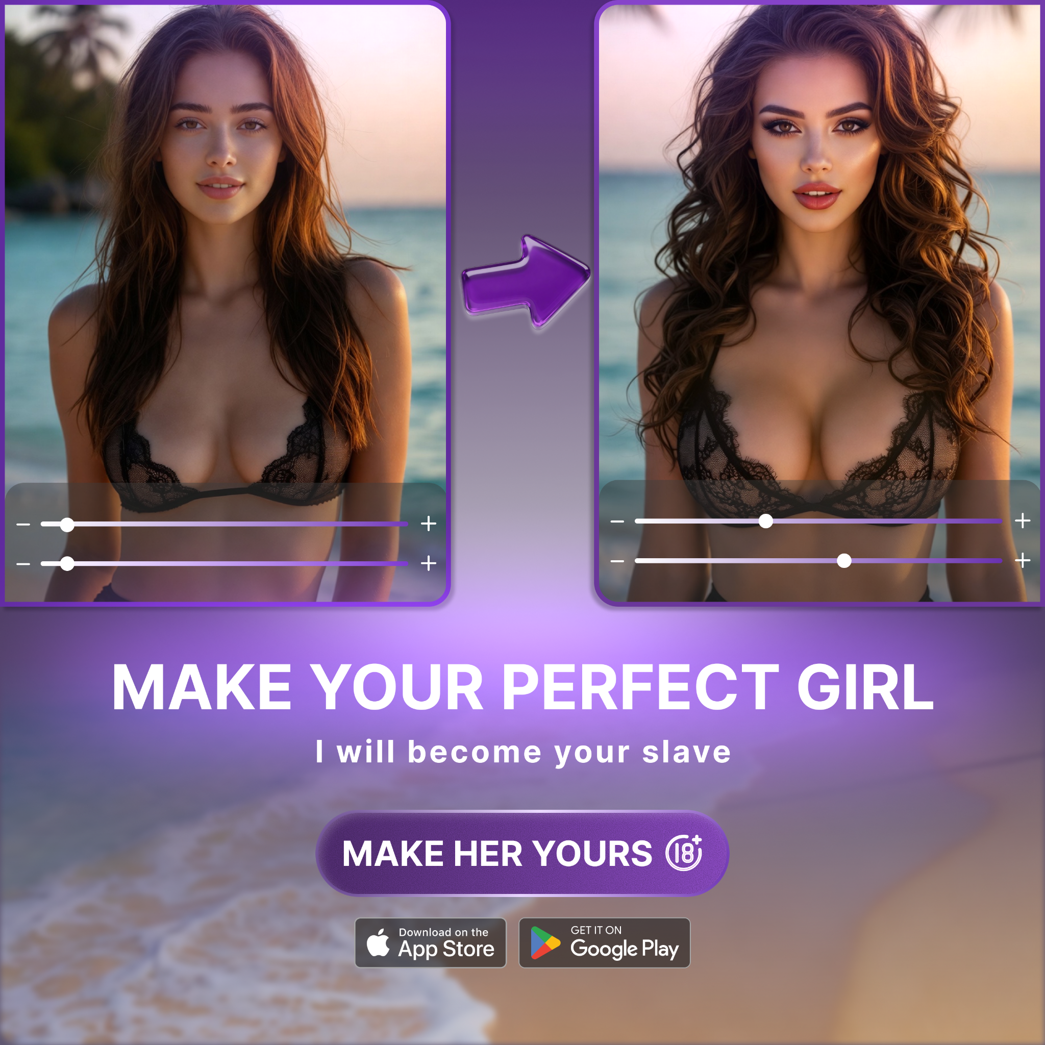 Pink Temptation Facebook ad: Create Your AI Girl