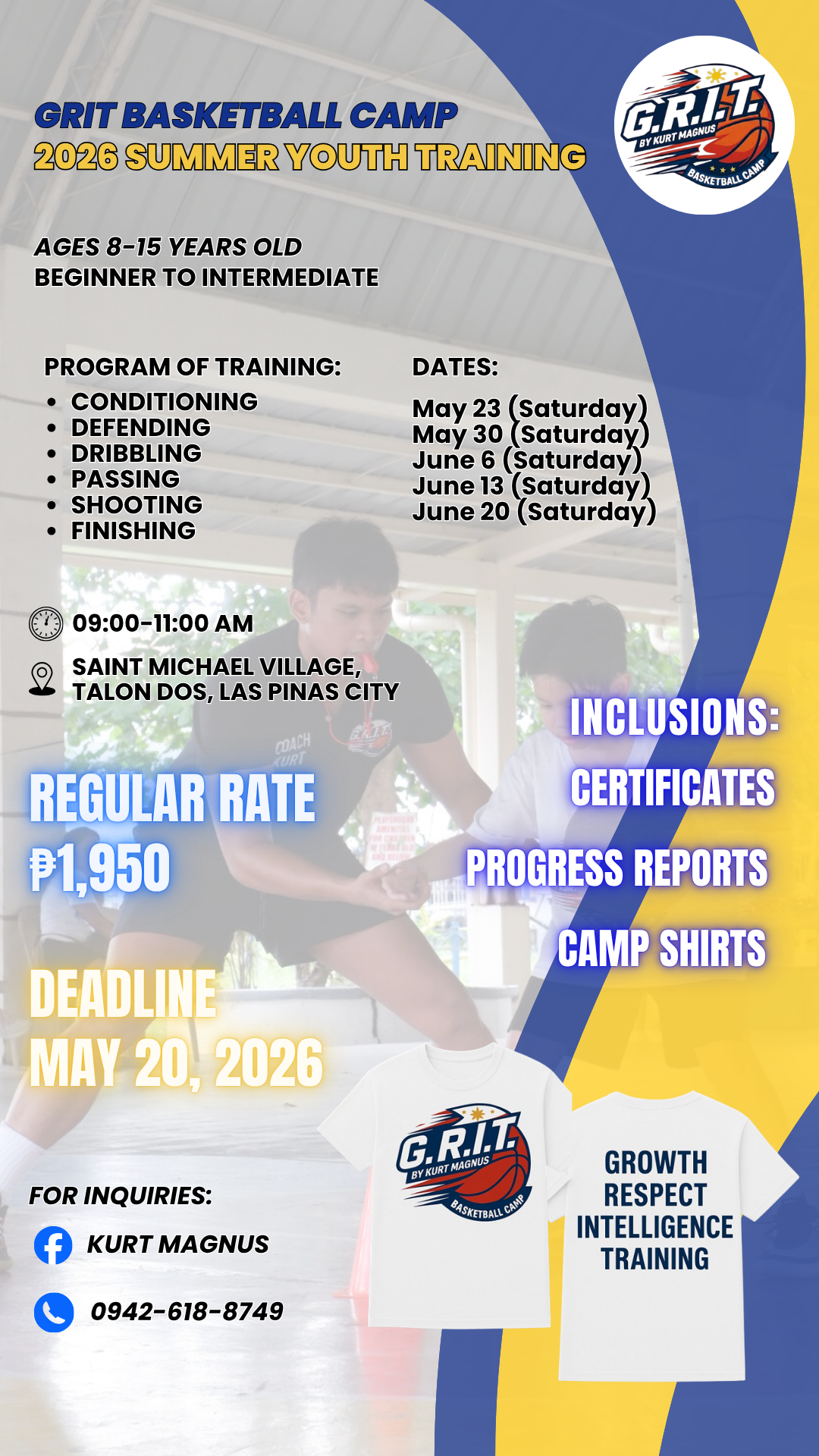 GRIT Basketball Camp Facebook ad from May 1, 2026