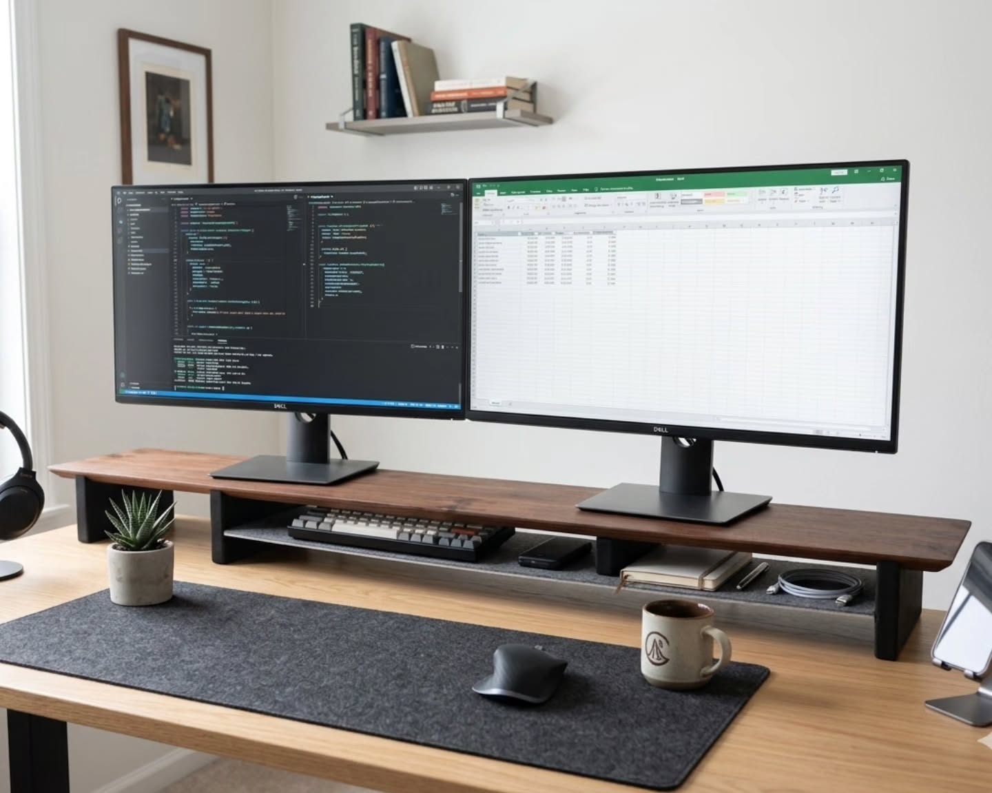 DeskVue Facebook ad: Raise your monitor to eye level, free up…