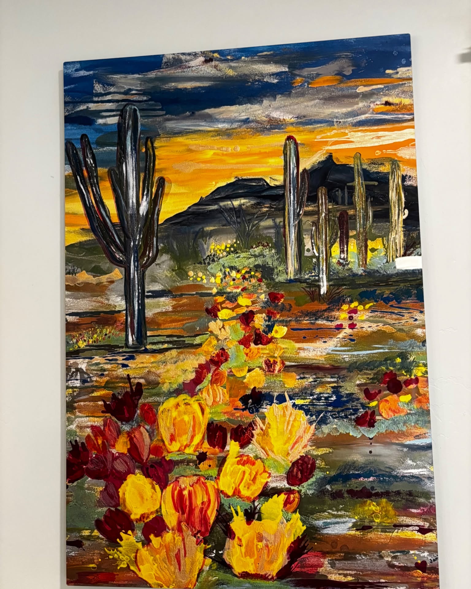 CreateArt Janicegrewe Facebook ad: Art -Desert Blooming on Modern Metal 24 x 36