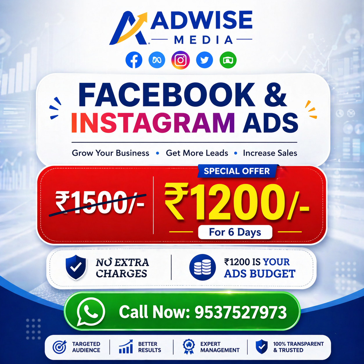 Adwise MEDIA Facebook ad: Facebook & Instagram Ads @ ₹1200