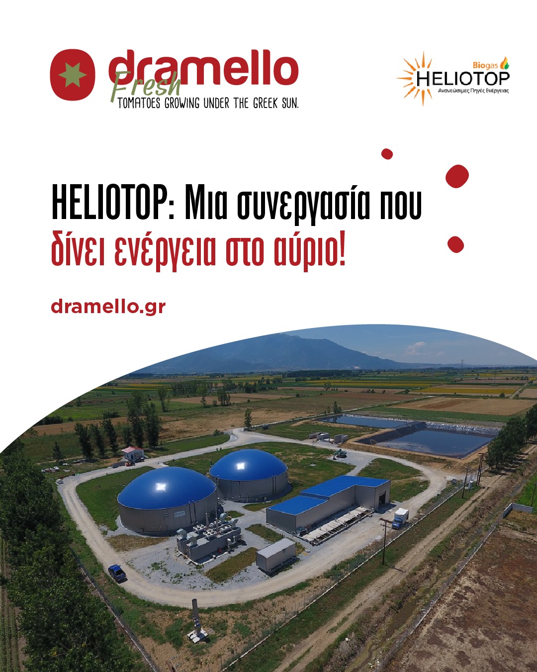 Dramello Fresh Facebook ad: Κάθε τομάτα έχει τη δική της ιστορία, και…