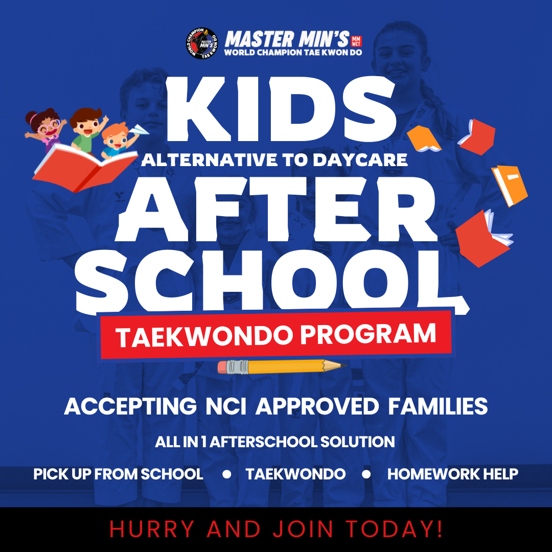 Master Min’s World Champion Tae Kwon Do Facebook ad: $0 After-School Care