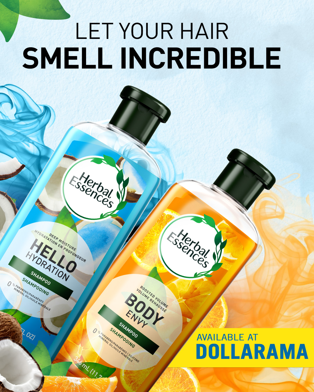 Herbal Essences Facebook ad: Herbal Essences now at Dollarama
