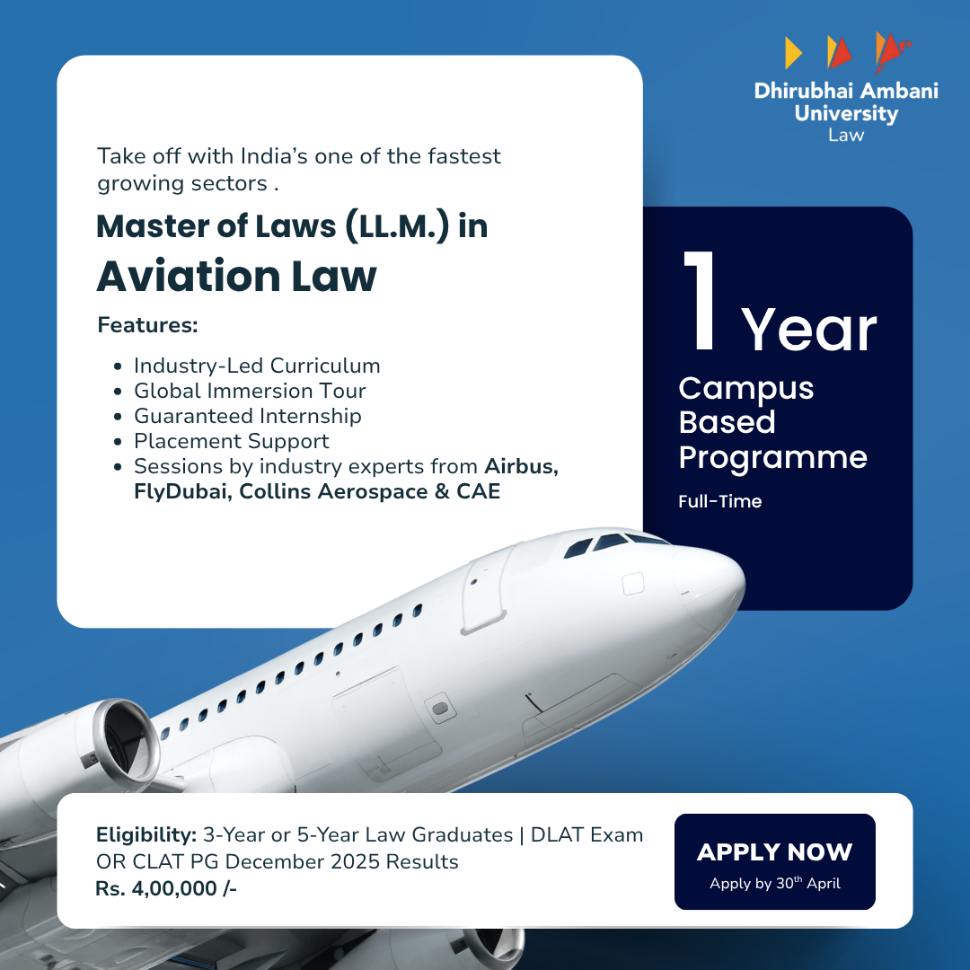 Dhirubhai Ambani University - School of Law Facebook ad from Mar 26, 2026