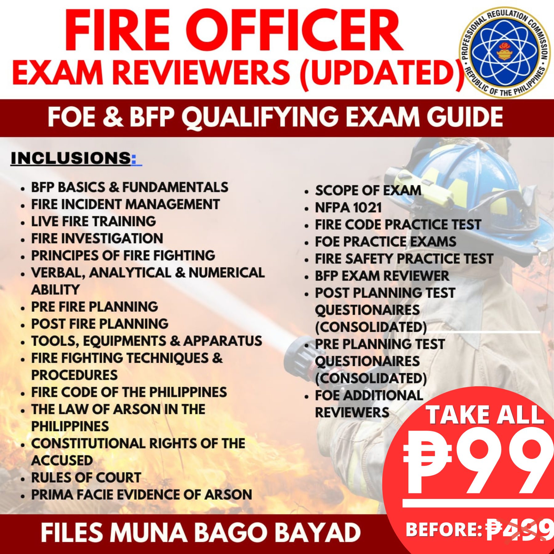 Fire Officer Exam Review Center Facebook ad: Gusto mo bang pumasa sa Fire Officer Exam…