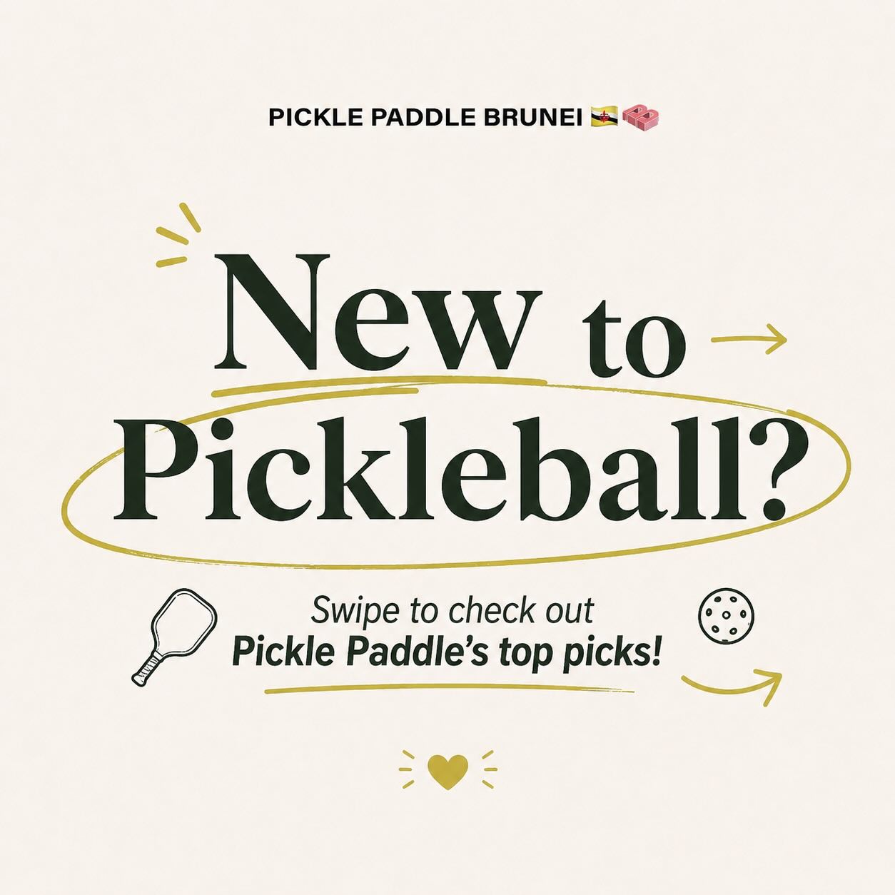 Pickle Paddle Brunei Pro Shop Facebook ad: New to pickleball?