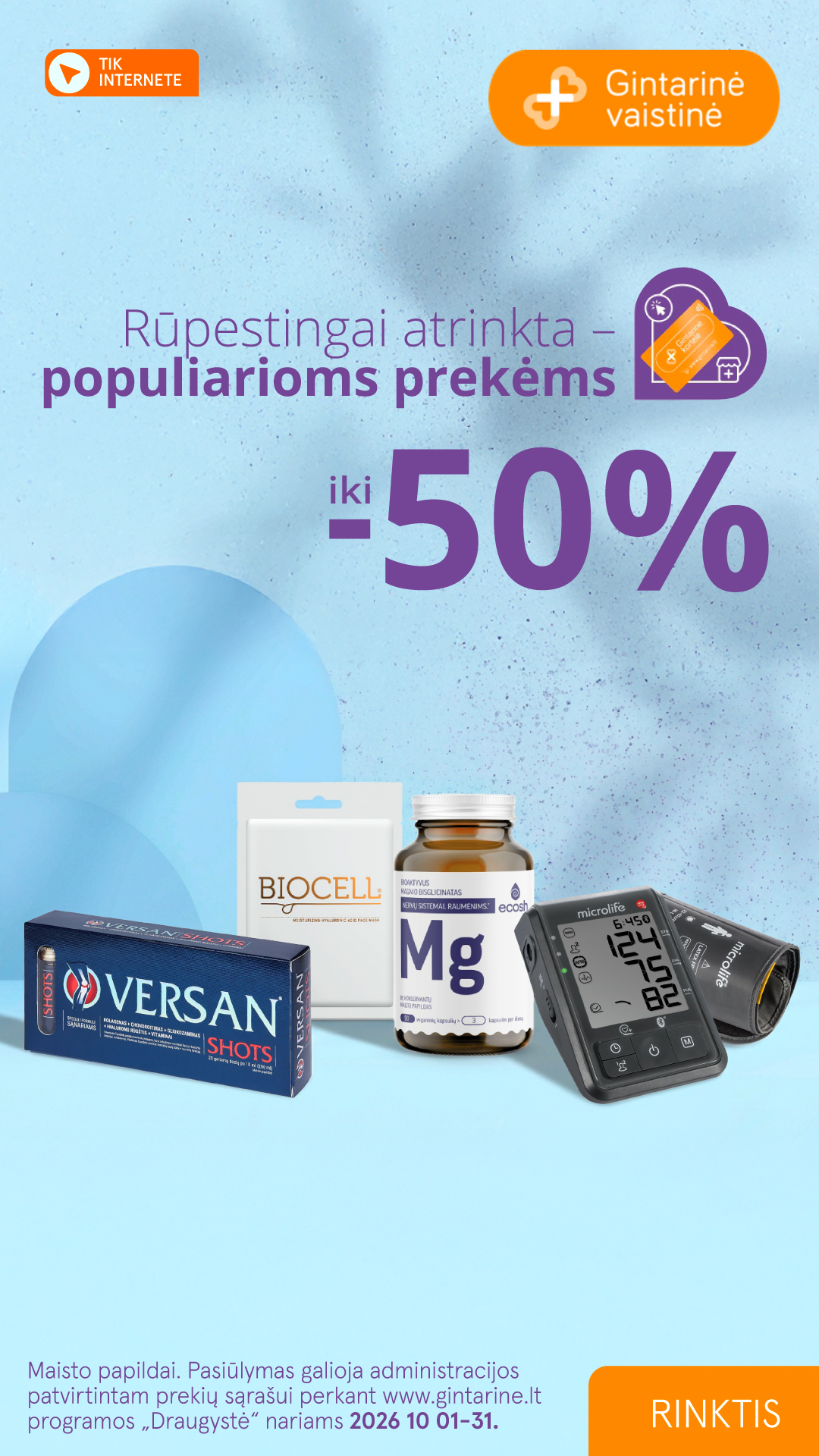 Gintarinė Vaistinė Facebook ad: TOP PREKĖS