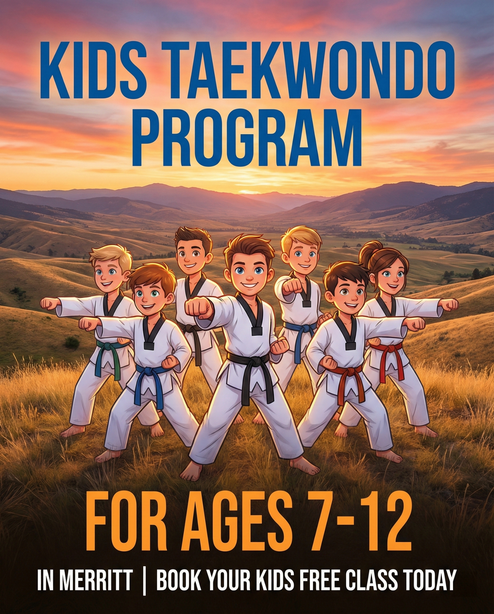 Baek’s Taekwondo Academy Facebook ad: Free Kids Taekwondo Class in Merritt