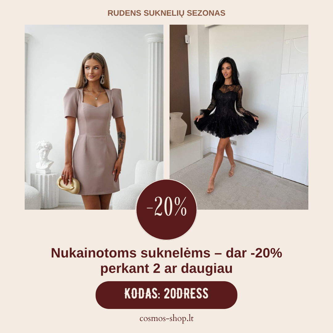 Cosmos Shop Facebook ad: Nuolaidos kodas 20DRESS