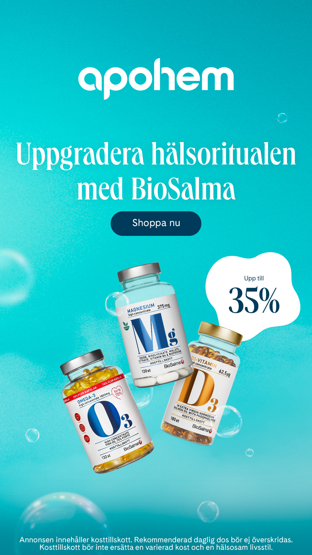Apohem Facebook ad: Upp till 35%