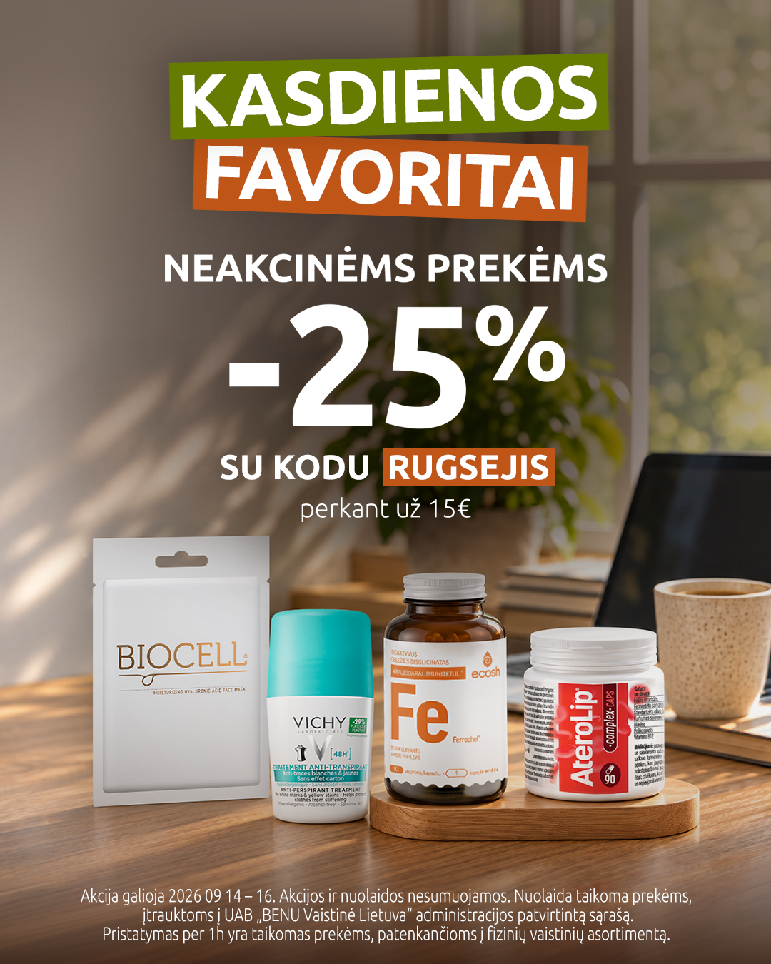 BENU Vaistinė Facebook ad: Apsipirk benu.lt