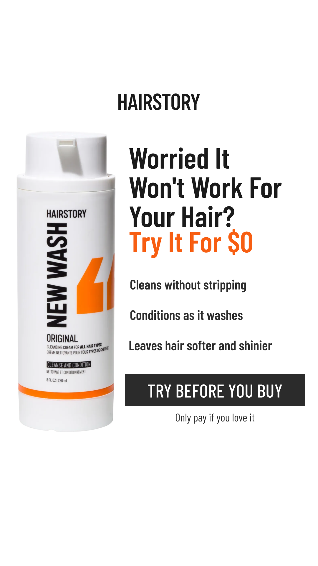 Hairstory Studio Facebook ad: Try Before You Buy