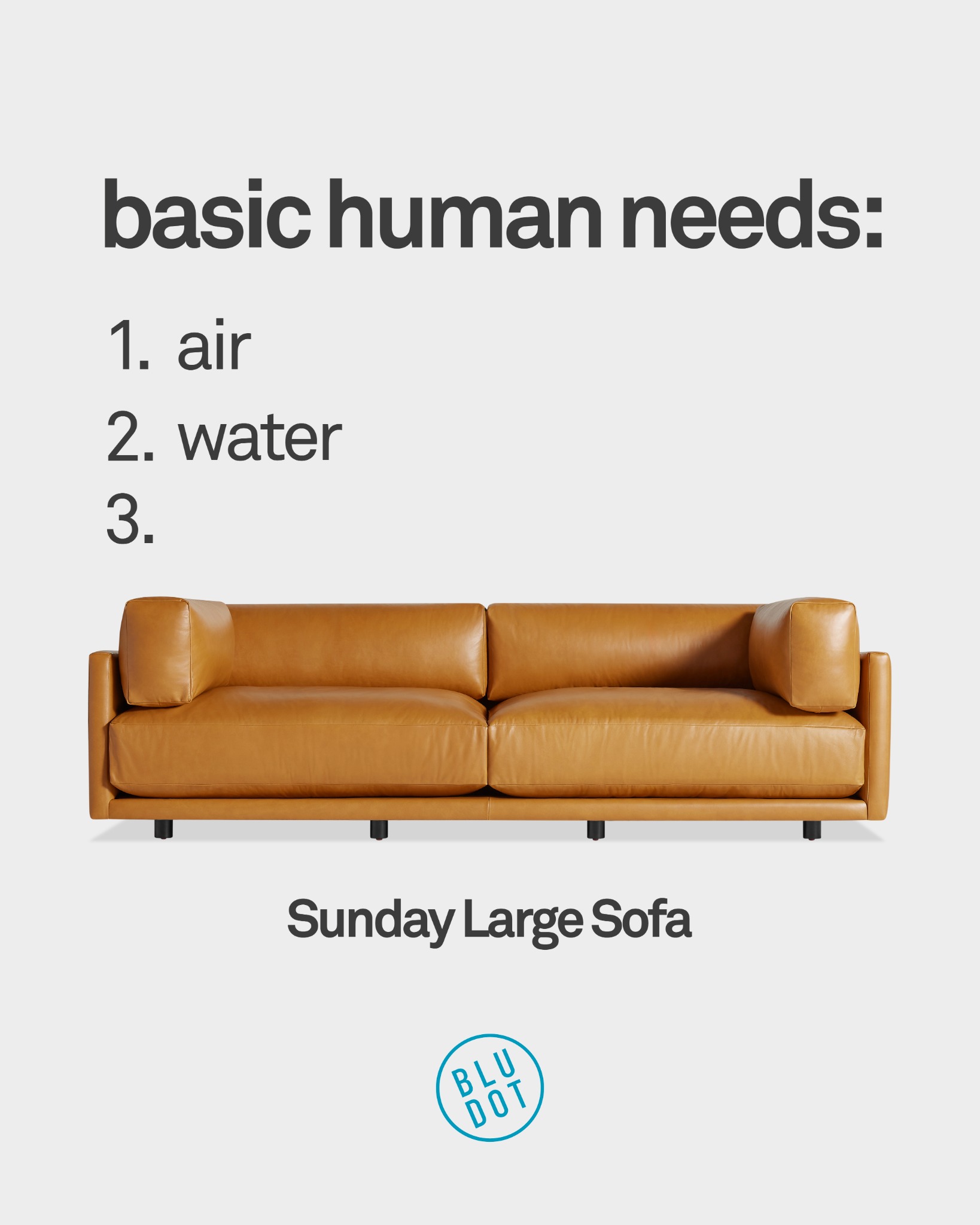 Blu Dot México Facebook ad: Sunday Large Sofa