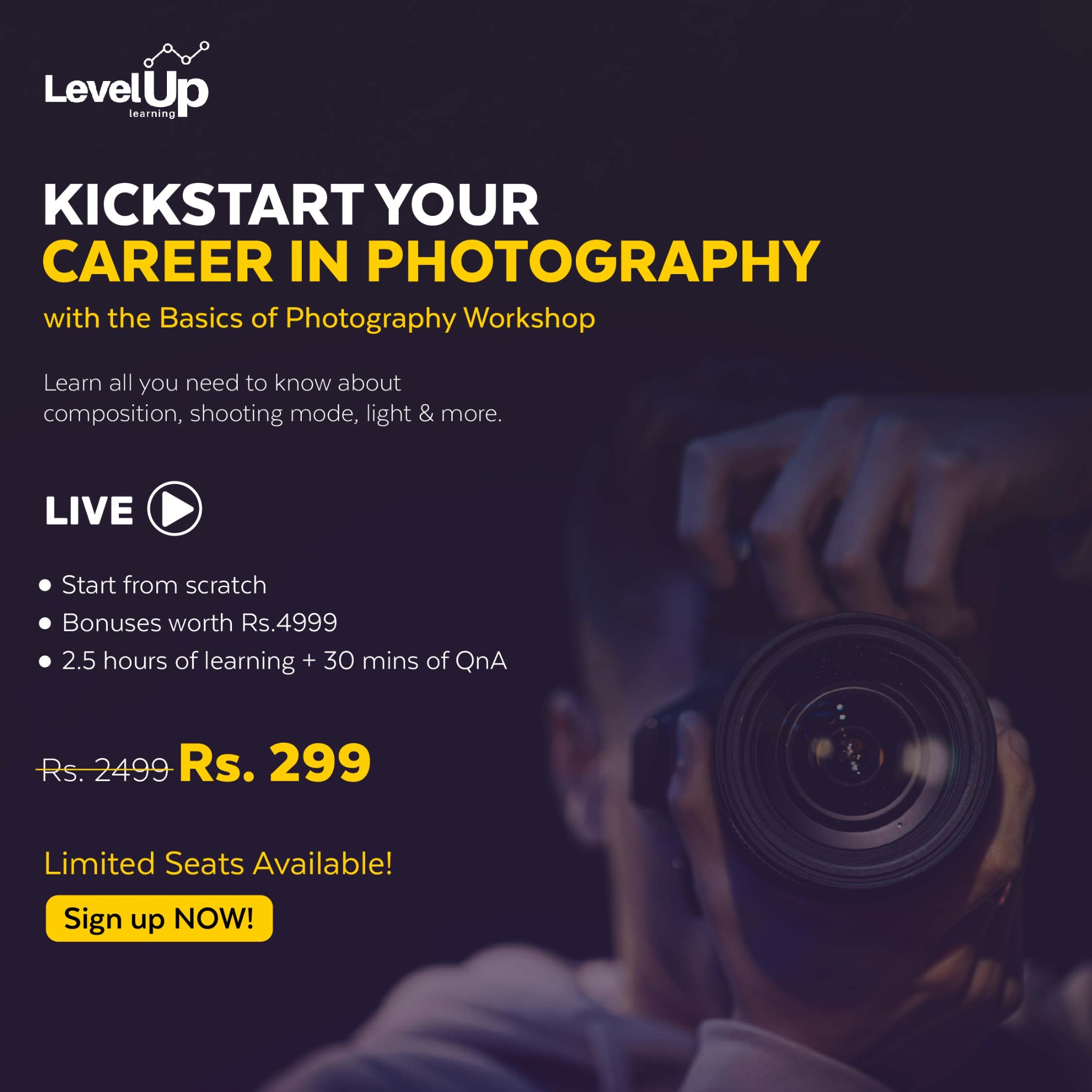LevelUp Photography Facebook ad