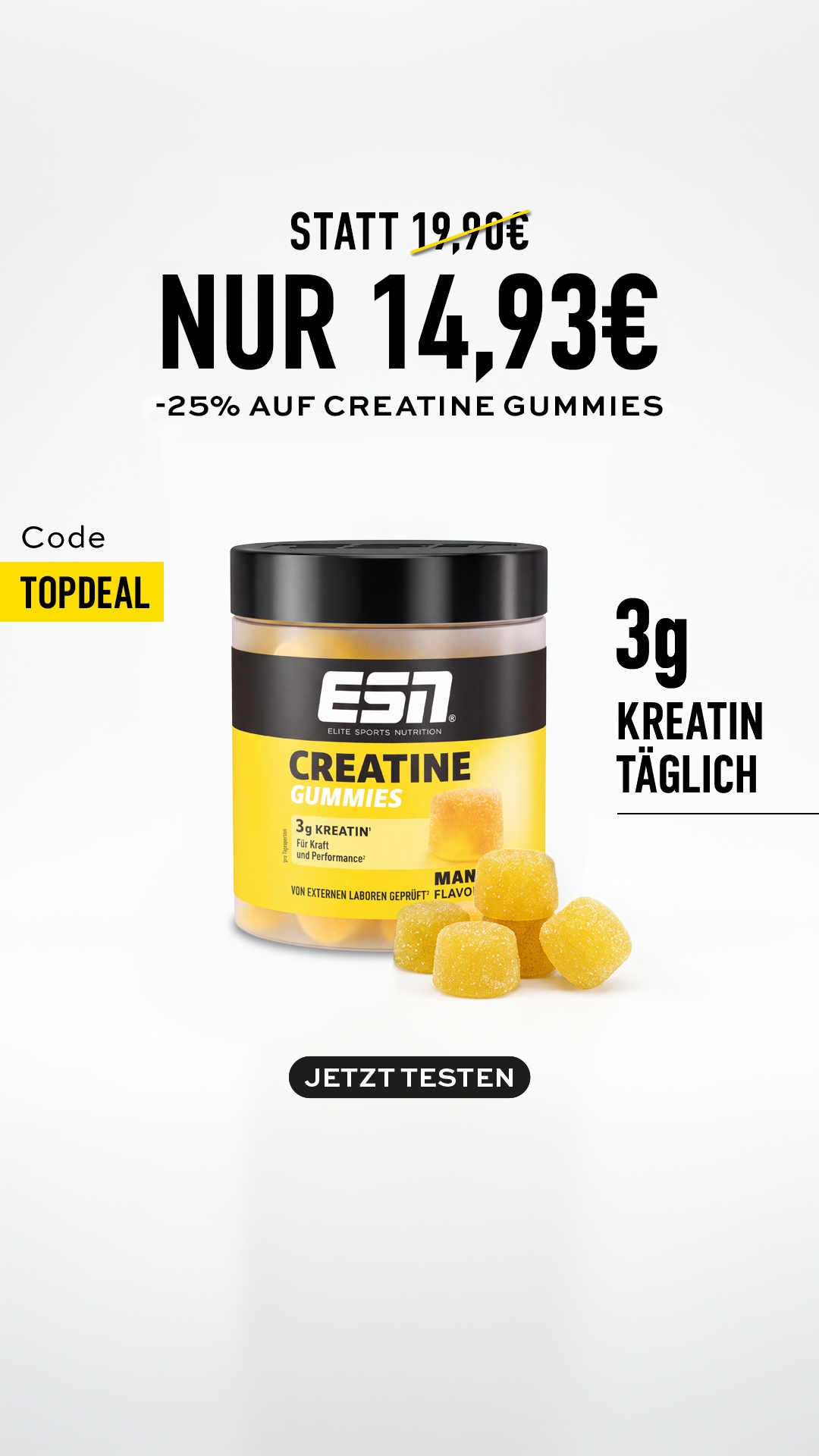 ESN Facebook ad: Das besterforschte Supplement der Welt, jetzt als Gummie