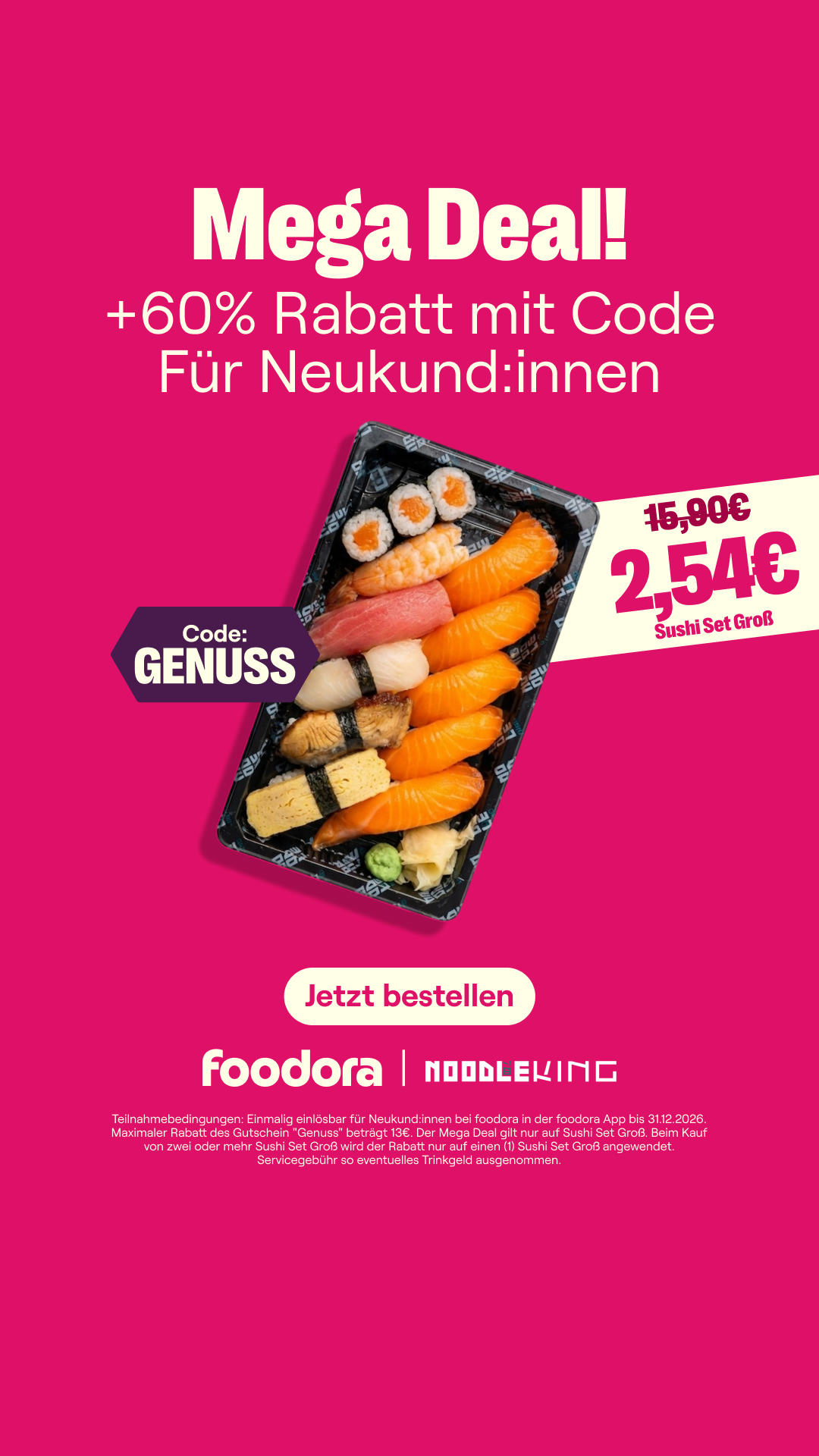 foodora Facebook ad: 60% Rabatt bei foodora!