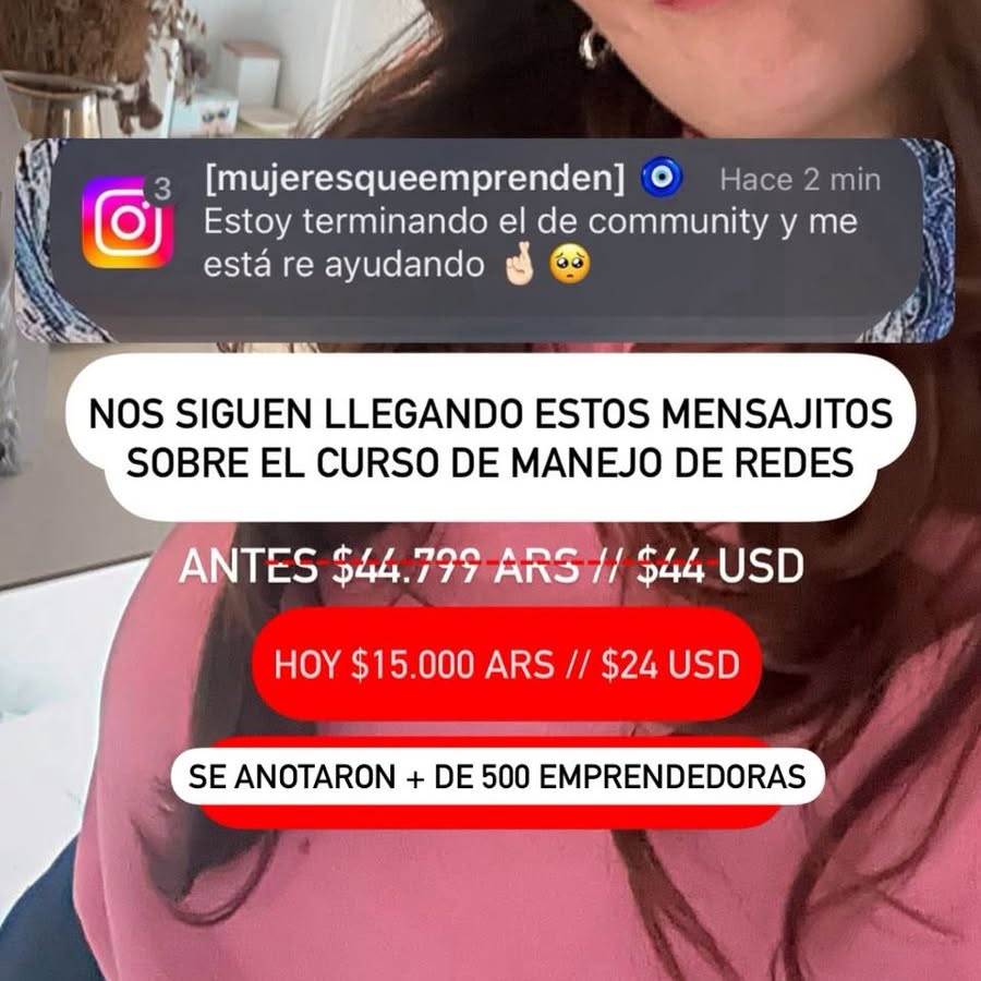 Mujeres que Emprenden Facebook ad: Curso Online Community manager para emprendedoras
