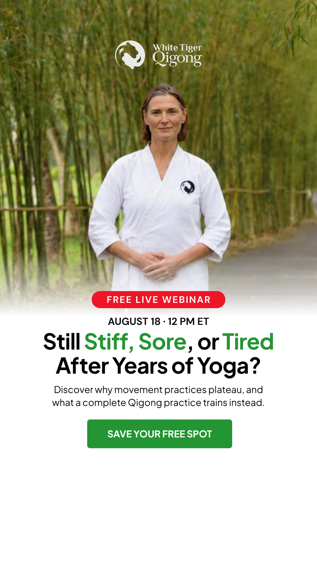 White Tiger Qigong Facebook ad